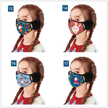 Cargar imagen en el visor de la galería, Children's Winter Warm Ears Christmas Print Masks