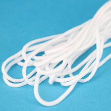 Cargar imagen en el visor de la galería, 2.5mm Round Braided Elastic Cord/White Elastic Band - 50 Yard