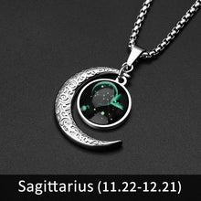 Lataa kuva Galleria-katseluun, 12 Constellation Moon Necklace For Men Women Boy Girl