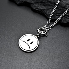 Cargar imagen en el visor de la galería, Stainless Steel Round Flip Smile Pendant