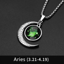 Lataa kuva Galleria-katseluun, 12 Constellation Moon Necklace For Men Women Boy Girl