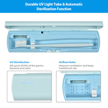 Lataa kuva Galleria-katseluun, Portable Rechargeable Toothbrush Sanitizer Case