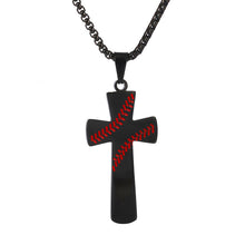 Lataa kuva Galleria-katseluun, Baseball Cross Pendant Necklaces For Mens