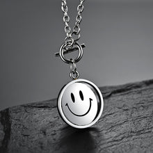 Cargar imagen en el visor de la galería, Stainless Steel Round Flip Smile Pendant