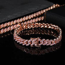 Cargar imagen en el visor de la galería, 9MM Colorful Zircon Cuban Chain