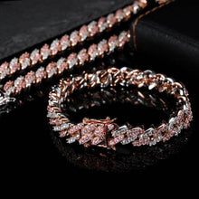 Cargar imagen en el visor de la galería, 9MM Colorful Zircon Cuban Chain