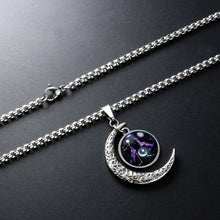 Lataa kuva Galleria-katseluun, 12 Constellation Moon Necklace For Men Women Boy Girl