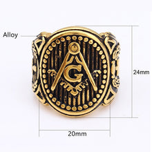 Cargar imagen en el visor de la galería, Gold Color Masonic Ring