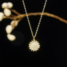 Cargar imagen en el visor de la galería, 925 Sterling Silver Womens Rotatable Sunflower Necklace