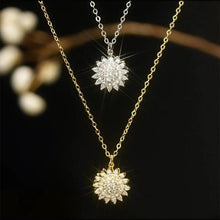 Cargar imagen en el visor de la galería, 925 Sterling Silver Womens Rotatable Sunflower Necklace