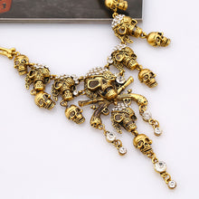 Lataa kuva Galleria-katseluun, Vintage Multilayer Skull Tassel Necklace