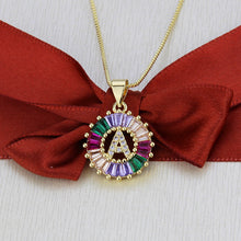 Cargar imagen en el visor de la galería, THE BEST GIFT - RAINBOW INITIAL LETTERS PENDANT NECKLACE