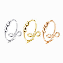 Laden Sie das Bild in den Galerie-Viewer. 3PCS New Adjustable Free Rotating Bead Anti-stress Anxiety Fidget Rings