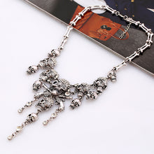 Lataa kuva Galleria-katseluun, Vintage Multilayer Skull Tassel Necklace