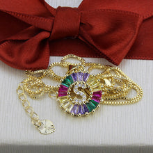 Cargar imagen en el visor de la galería, THE BEST GIFT - RAINBOW INITIAL LETTERS PENDANT NECKLACE