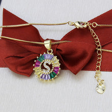 Cargar imagen en el visor de la galería, THE BEST GIFT - RAINBOW INITIAL LETTERS PENDANT NECKLACE