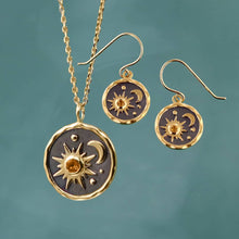 Lataa kuva Galleria-katseluun, Retro Sun And Moon Necklace Earrings