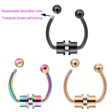 Lataa kuva Galleria-katseluun, New Magnetic False Nose Ring, Titanium Steel Non-Perforated Nose Ring Nose Jewelry