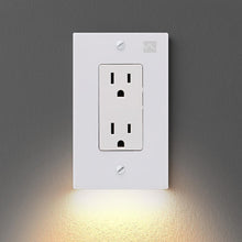 Lataa kuva Galleria-katseluun, OUTLET WALL PLATE WITH LED NIGHT LIGHTS-NO BATTERIES OR WIRES [UL FCC CSA CERTIFIED] - BestBck