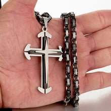 Cargar imagen en el visor de la galería, 3 Layers Stainless Steel Cross Pendant Necklace