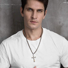 Cargar imagen en el visor de la galería, 3 Layers Stainless Steel Cross Pendant Necklace