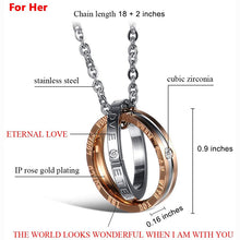 Lataa kuva Galleria-katseluun, Stainless Steel Matching Necklaces For Couples