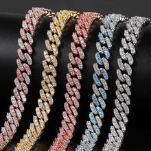Cargar imagen en el visor de la galería, 9MM Colorful Zircon Cuban Chain