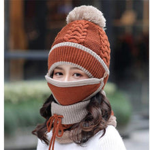 Lataa kuva Galleria-katseluun, Women Winter Scarf Set(mask+hat+scarf)