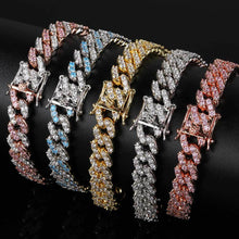 Cargar imagen en el visor de la galería, 9MM Colorful Zircon Cuban Chain