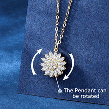 Cargar imagen en el visor de la galería, 925 Sterling Silver Womens Rotatable Sunflower Necklace