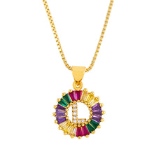 Cargar imagen en el visor de la galería, THE BEST GIFT - RAINBOW INITIAL LETTERS PENDANT NECKLACE