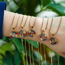 Cargar imagen en el visor de la galería, THE BEST GIFT - RAINBOW INITIAL LETTERS PENDANT NECKLACE