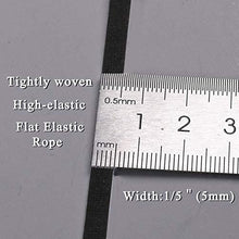 Lataa kuva Galleria-katseluun, (50 yards) 5mm Black Flat Elastic Mask Strap String