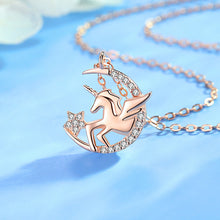 Lataa kuva Galleria-katseluun, Star And Moon Unicorn Necklace