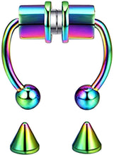 Lataa kuva Galleria-katseluun, New Magnetic False Nose Ring, Titanium Steel Non-Perforated Nose Ring Nose Jewelry