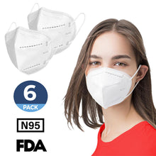 Chargez l'image dans la visionneuse de la galerie, N95 Respirator Mask Reusable, (FDA Registered) Face Mask for at least 95% filtration efficiency against non-oil-based particles and aerosols (6-Pack) - Canopus 
