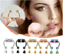 Lataa kuva Galleria-katseluun, New Magnetic False Nose Ring, Titanium Steel Non-Perforated Nose Ring Nose Jewelry