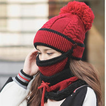 Lataa kuva Galleria-katseluun, Women Winter Scarf Set(mask+hat+scarf)