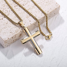 Load image into Gallery viewer, Men's Simple Stainless Steel Double Color Cross Necklace