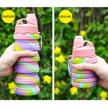 Laden Sie das Bild in den Galerie-Viewer. Foldable Silicone Sports Water Bottles Eco Friendly