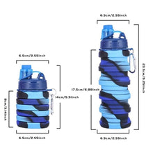 Laden Sie das Bild in den Galerie-Viewer. Foldable Silicone Sports Water Bottles Eco Friendly