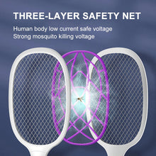 Chargez l'image dans la visionneuse de la galerie, 2-in-1 USB Rechargeable 10 LED Mosquito killer lamp + Mosquito swatter