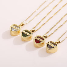 Lataa kuva Galleria-katseluun, Women's Love Heart Twelve Month Mother Necklace