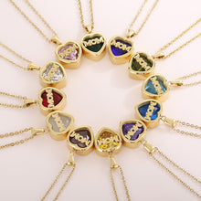 Lataa kuva Galleria-katseluun, Women's Love Heart Twelve Month Mother Necklace