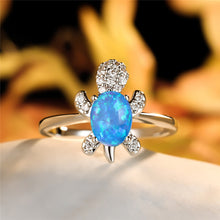 Cargar imagen en el visor de la galería, Cute Tortoise Crystal Zircon Ring For Women And Girls