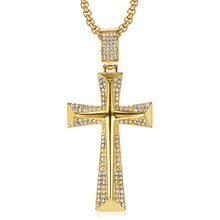Lataa kuva Galleria-katseluun, Titanium Steel Gold-Plated Cross Necklace