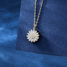 Cargar imagen en el visor de la galería, 925 Sterling Silver Womens Rotatable Sunflower Necklace