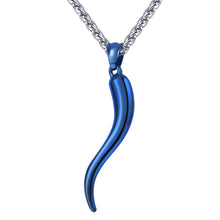 Chargez l'image dans la visionneuse de la galerie, Stainless Steel Cornicello Italian Horn Amulet Pendant Necklace