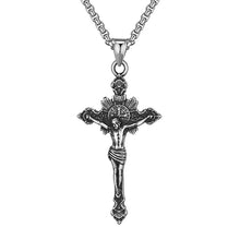 Laden Sie das Bild in den Galerie-Viewer. Stainless Steel Cross Jesus Pendant Necklace