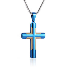 Load image into Gallery viewer, Men's Simple Stainless Steel Double Color Cross Necklace